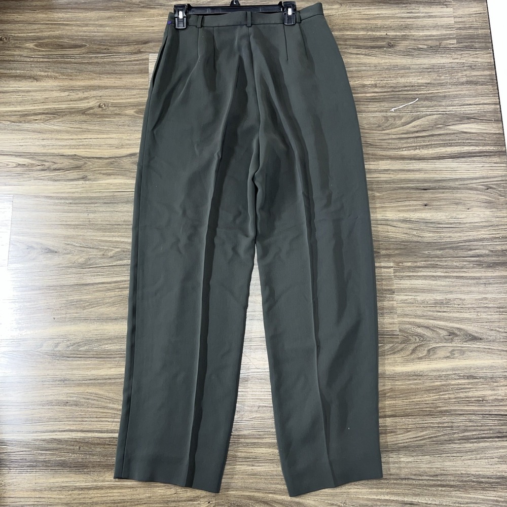 Yansi Fugel Size 12 Ponte Pants Green Front Seam Zip Double Knit Trouser Stretch - Picture 4 of 5